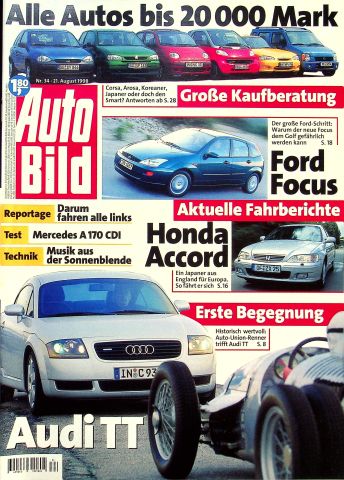 Deckblatt Auto Bild (34/1998)